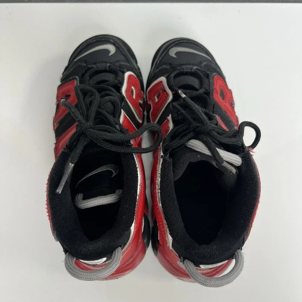 Nike Air More Uptempo PS Black University Red Kids Sneakers Sz 1.5Y Child